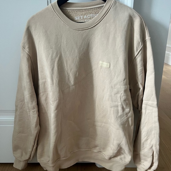 Set Active Oversized Crewneck Sweatshirt in Macadamia Size S - Picture 1 of 7